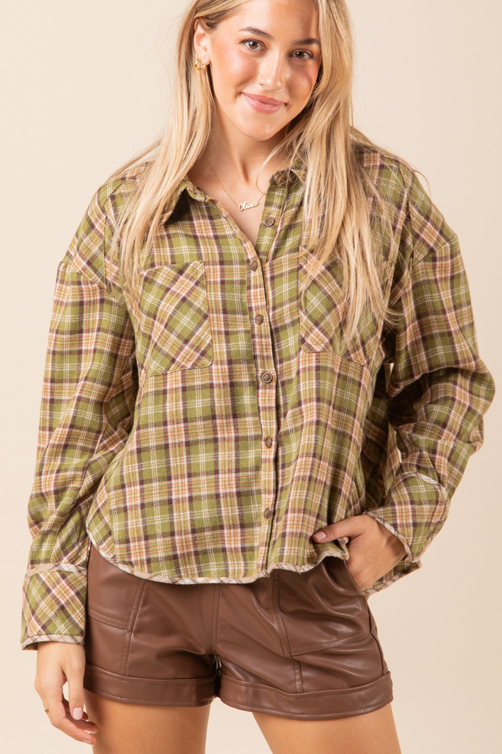 Cuff Detail Oversized Shirt