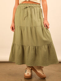 Elastic Waist Tiered Maxi