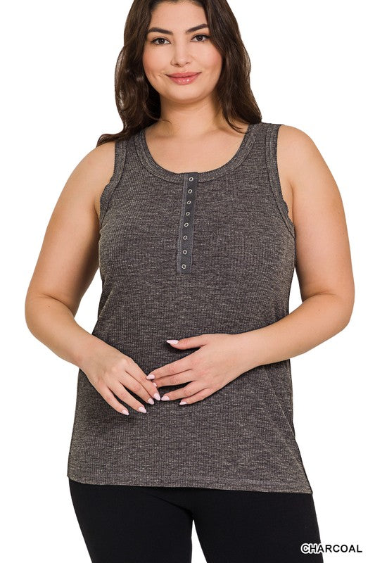 Ribbed Button Tank