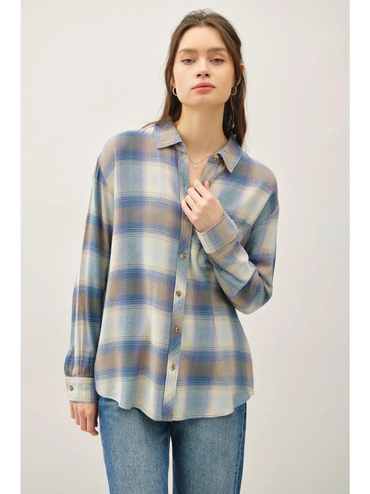 Vintage Plaid Flannel - Retro Blue