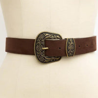 Suede Western Buckle Belt