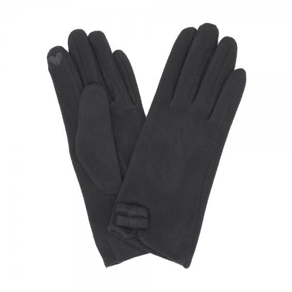 Faux Wool Gloves w/ Bow