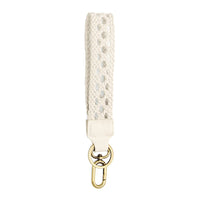 Open Braided Faux Leather Wristlet Keychain