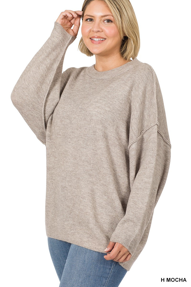 Raw Seam Melange Sweater