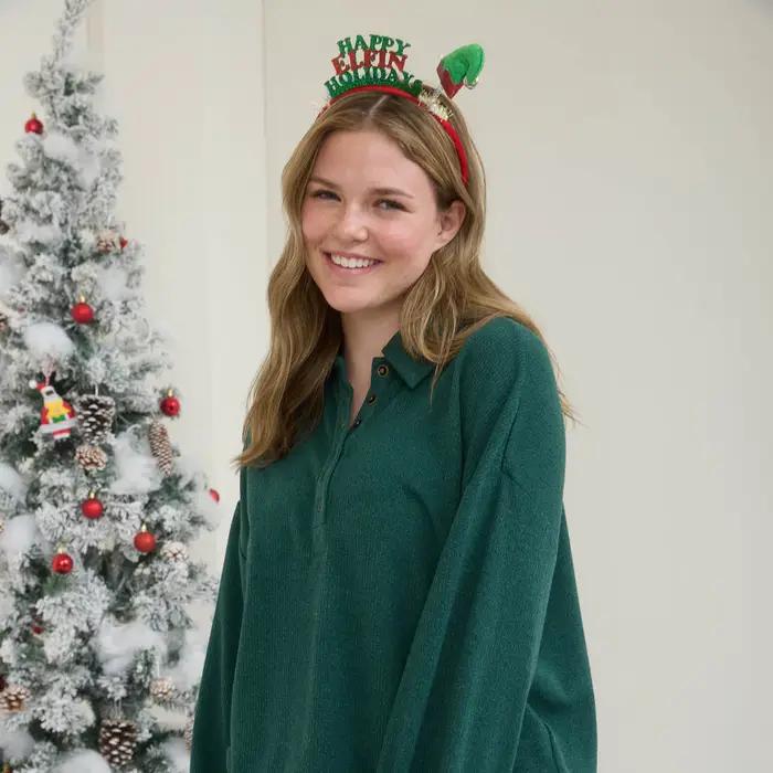Collared Button Long Sleeve - Forest Green