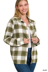 Cotton Plaid Shacket