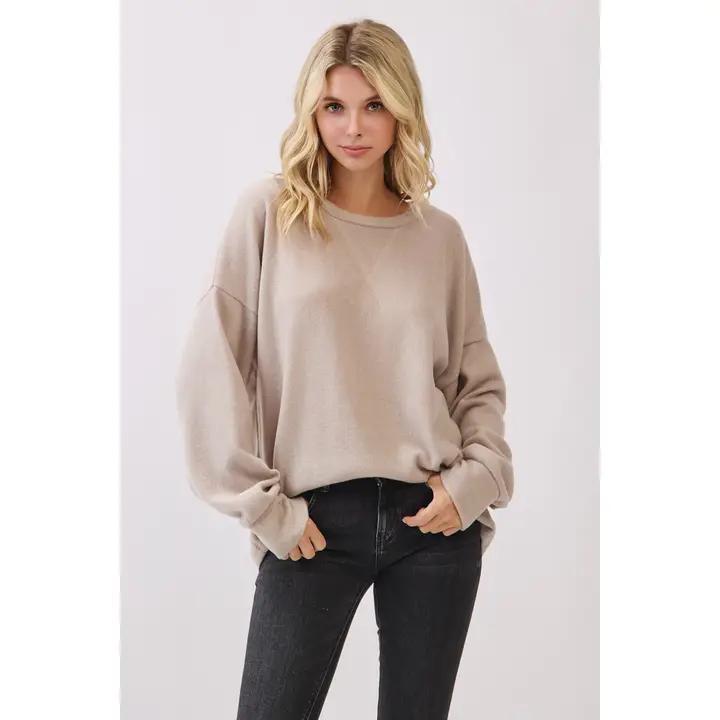 Glitter Pullover Sweater - Beige