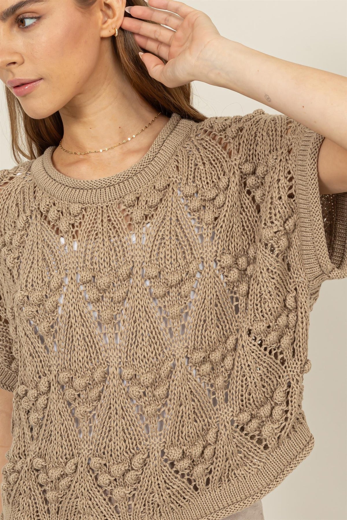 Crochet Short Sleeve Sweater