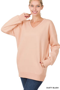 V-neck Sweatshirt w/Pockets