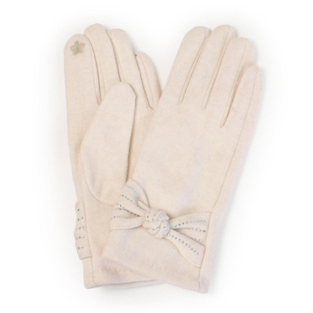 Suede Gloves W/Bows