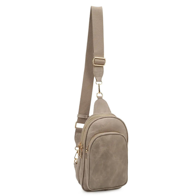 Gia Distressed Sling Bag - Taupe