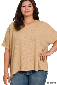 Plus Oversized Slub Hacci Top