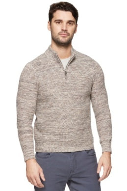 Stratton 1/4 Zip Marled Honeycomb Sweater