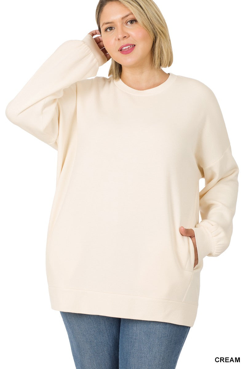 Soft Stretch Sweatshirt w/ Pockets