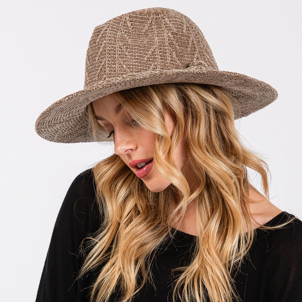 Chenille Wide Brim Hat