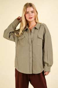 Oversized Textured Cozy Shacket