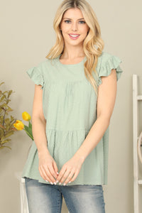 Tiered Ruffle Sleeve Top