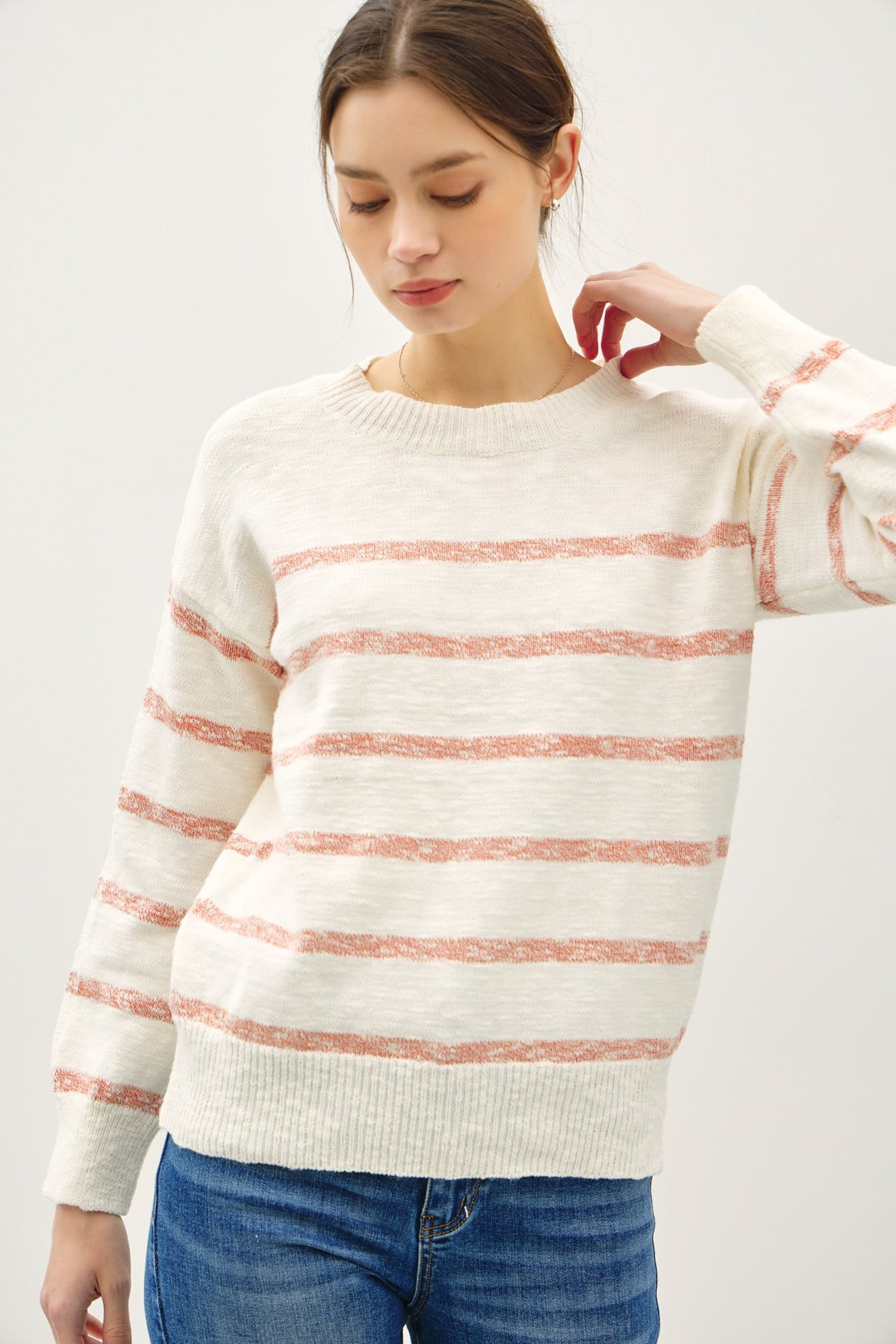 Heather Striped Sweater
