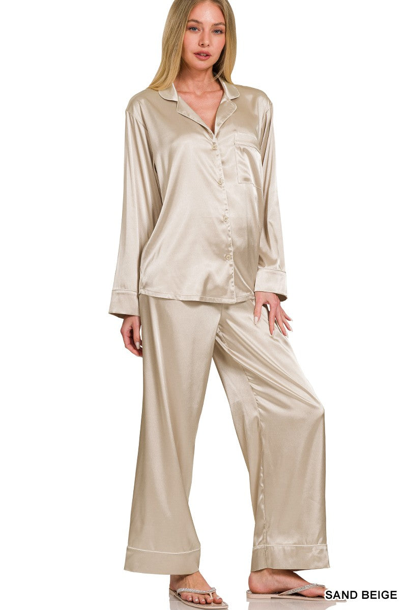 Satin Long Sleeve PJ's