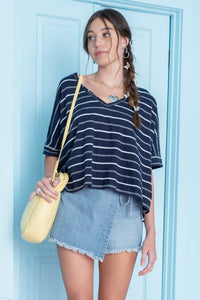 Striped V-Neck Top