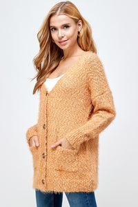 Fuzzy Textured Cardigan