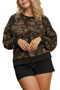 Plus French Terry Floral Top