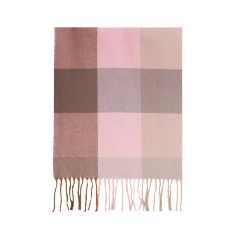 Plaid Cashmere Scarf - Pink