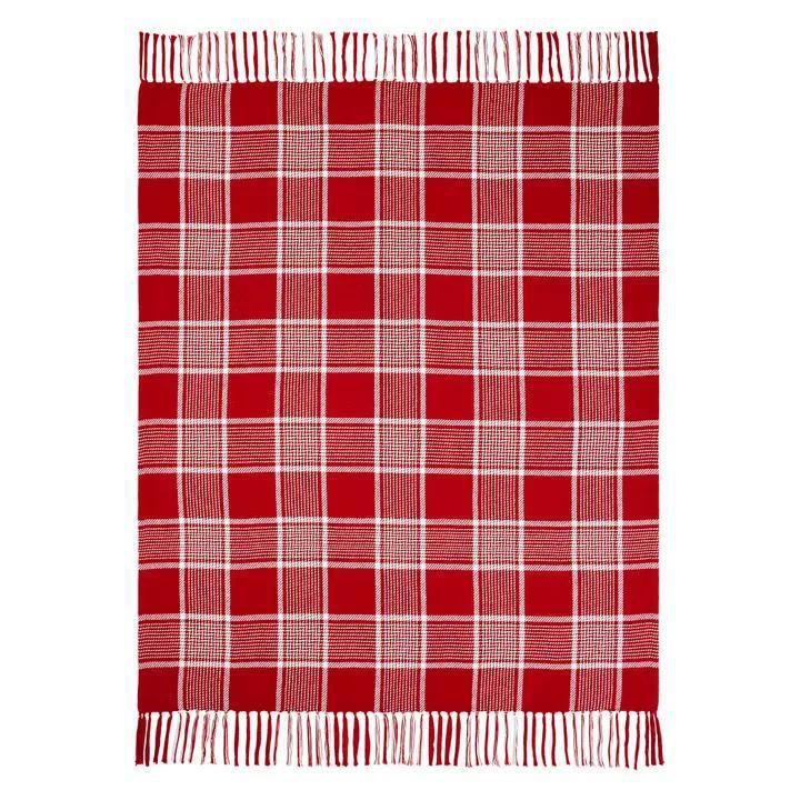 Plaid Throw Blanket - Red