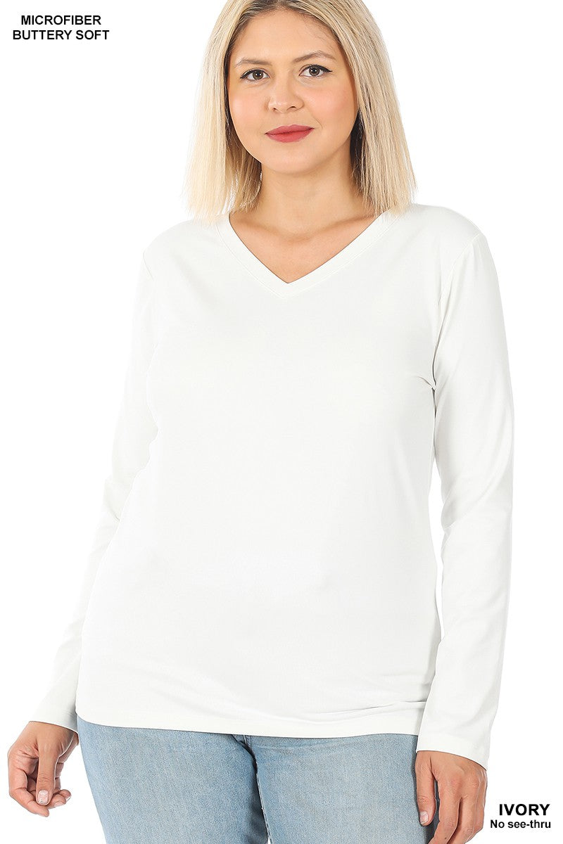 Plus Microfiber Long Sleeve Tee