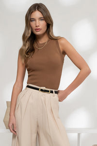 Sleeveless Round Neck Sweater