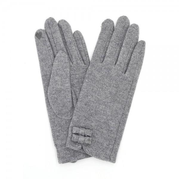 Faux Wool Gloves w/ Bow