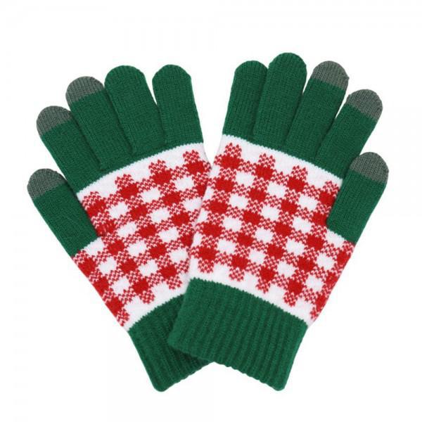 Cinched Wrist Plaid Gloves