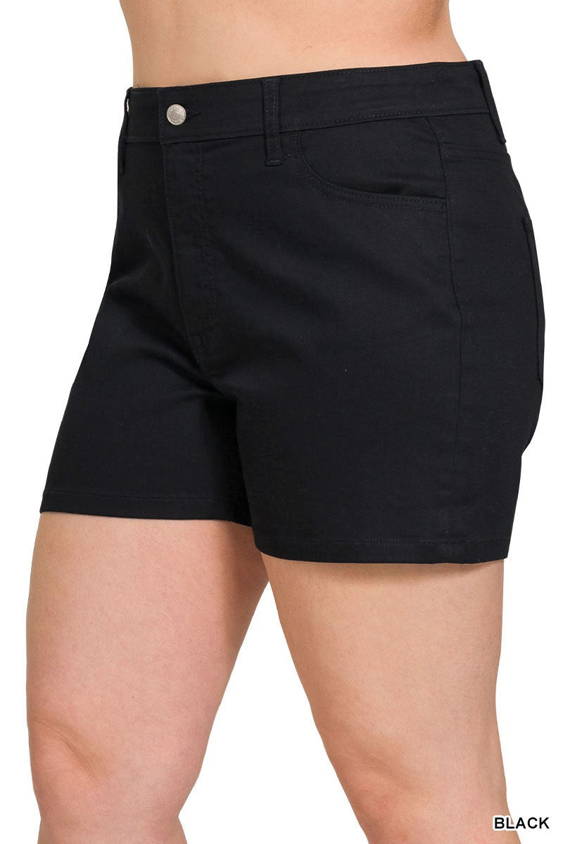 Plus High Rise Color Jean Shorts