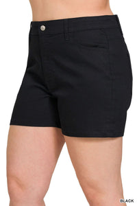 Plus High Rise Color Jean Shorts