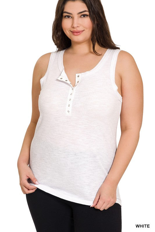 Ribbed Button Tank