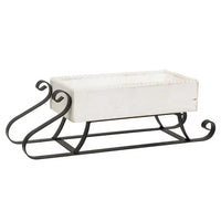 Distressed White Wood Sled