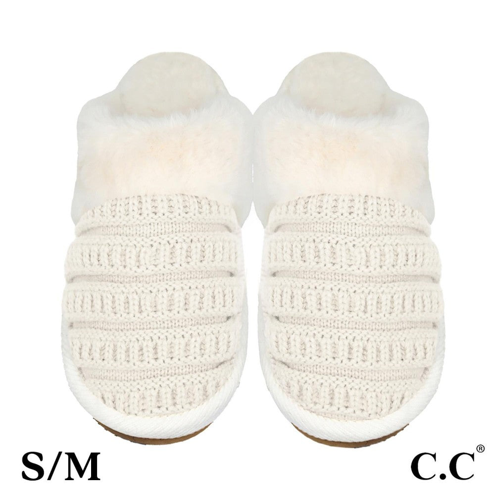 Ribbed Knitted Slippers