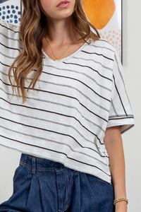 Striped V-Neck Top