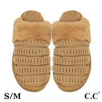 Ribbed Knitted Slippers