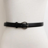 Skinny Pear Buckle Leather Belt