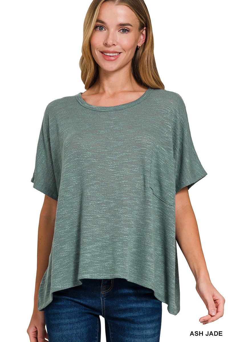 Plus Oversized Slub Hacci Top