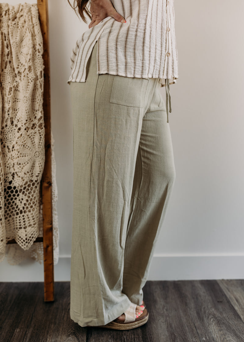 Front Pocket Linen Lounge Pants