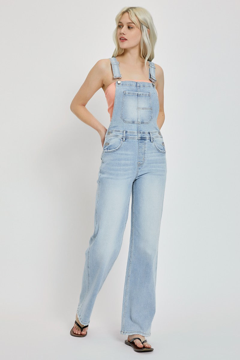 Wide Leg Denim Overalls