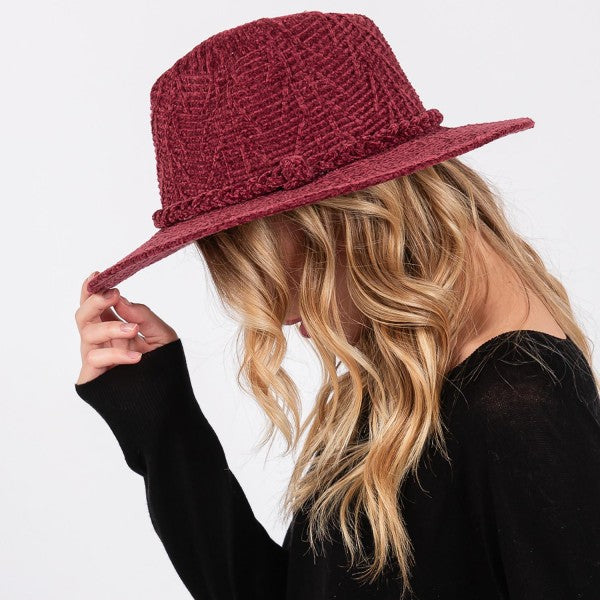 Chenille Wide Brim Hat