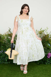 Plus Fruit Blossom Tiered Dress