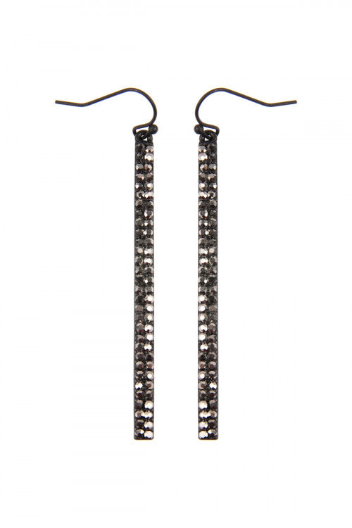Rhinestone Bar Earrings