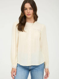 Lace Detail Blouse - Cream