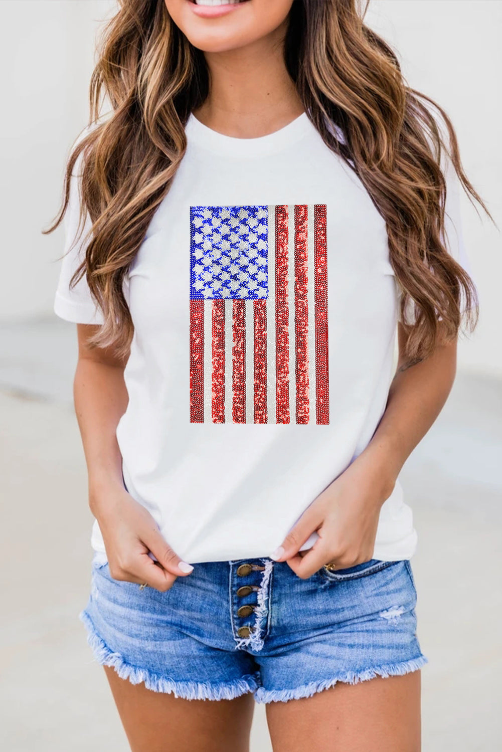 Shimmery Flag Tee