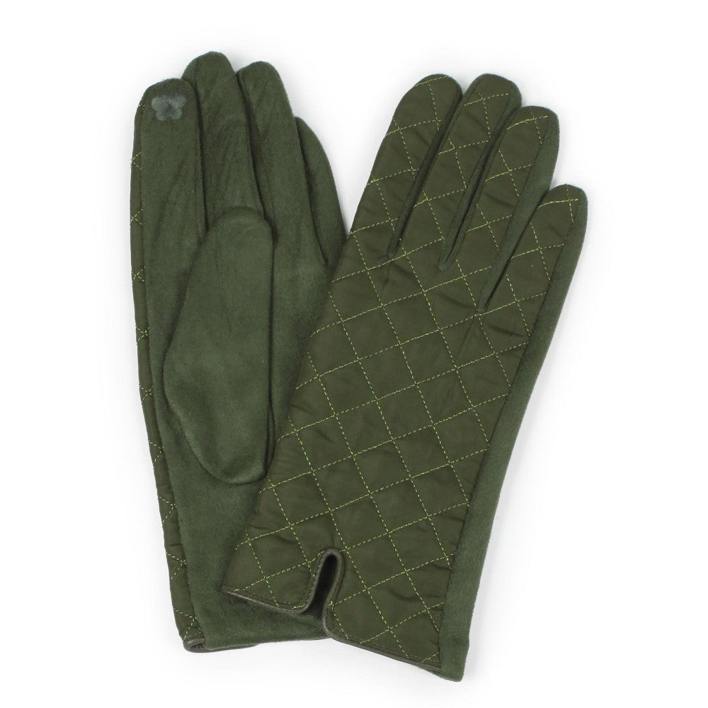 Suede Glove W/Diamond Stitch