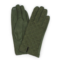 Suede Glove W/Diamond Stitch